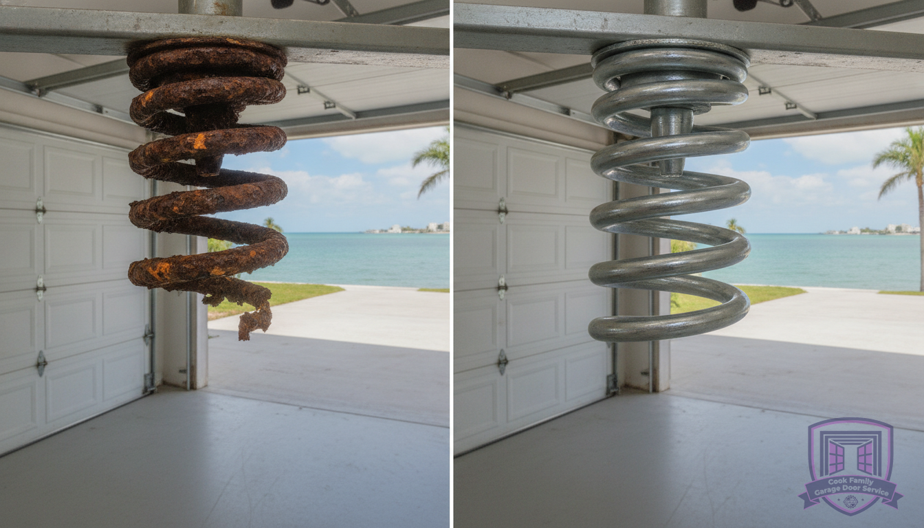 How Naples' Salt Air and Humidity Destroy Garage Door Hardware—And What You Can Do About It